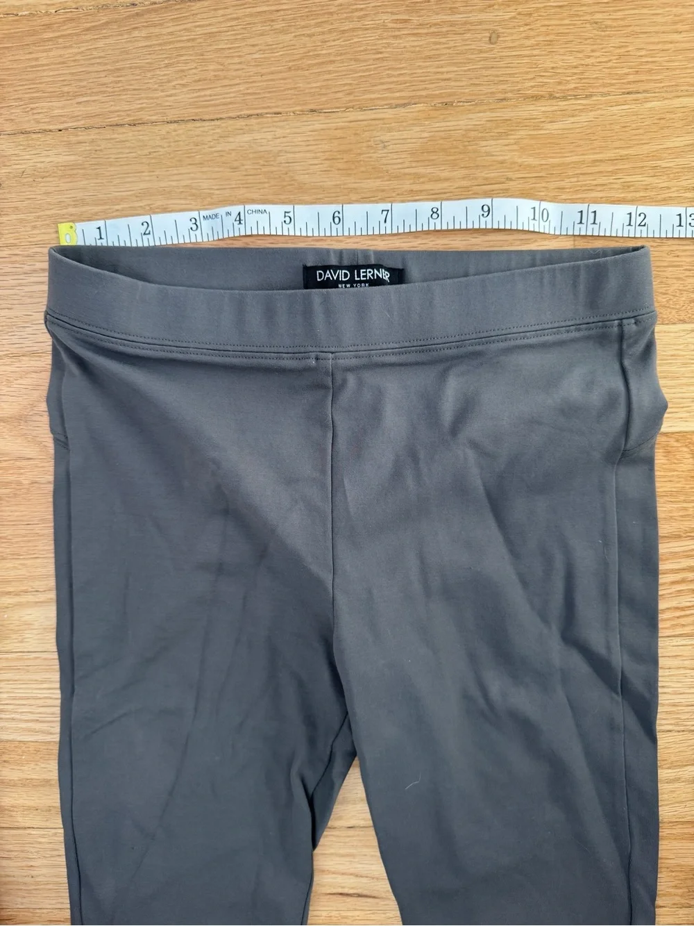 David Lerner Moto Leggings Size Medium Olive Drab Green Grey